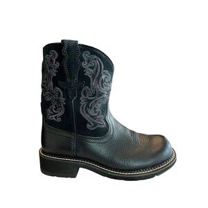Ariat Fatbaby II Western Boots  Sz 9.5B Womens Black with Purple 2477